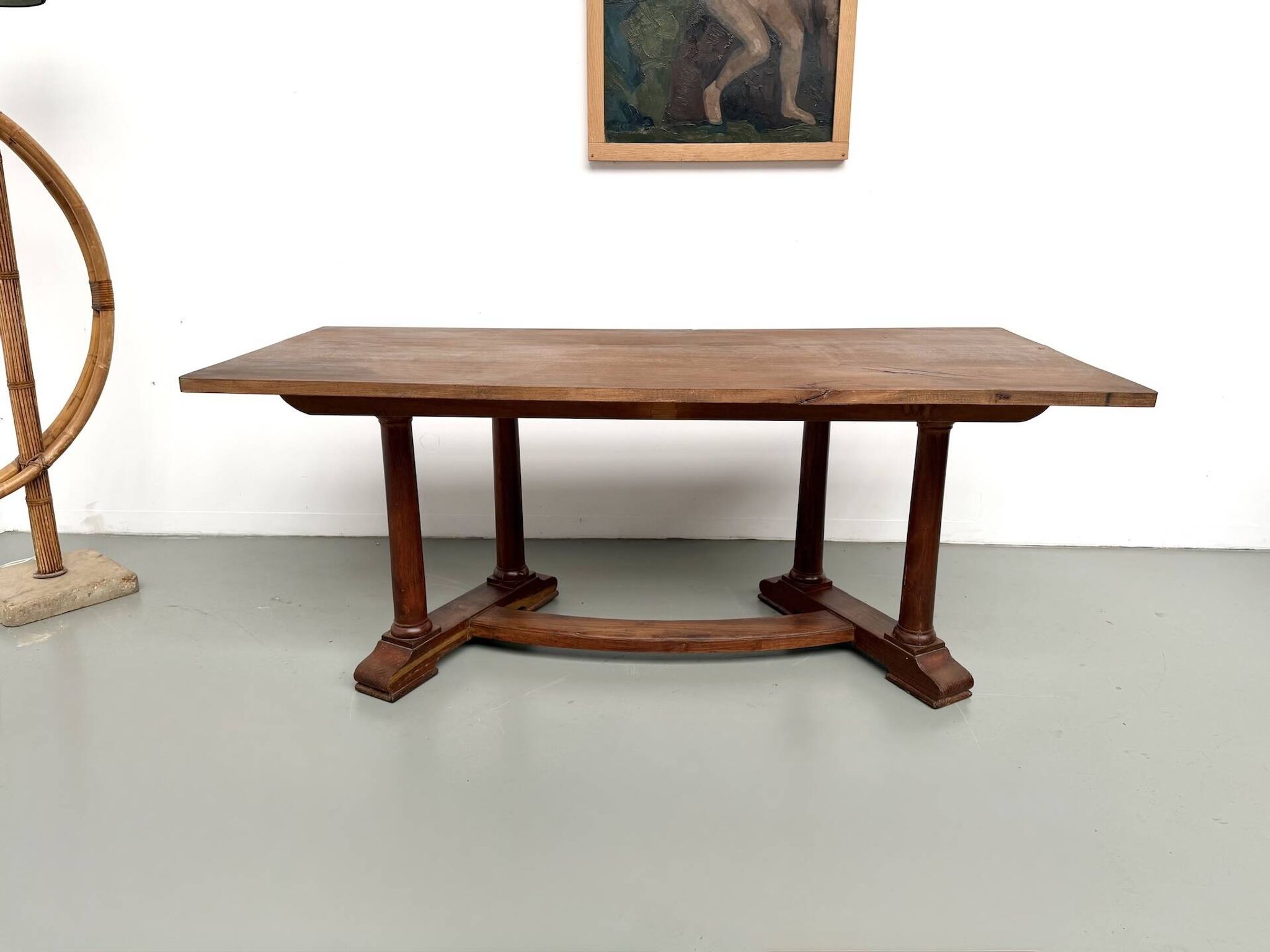 Table de repas ou bureau Art Déco en chêne et hêtre – Années 1930