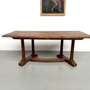 Table de repas ou bureau Art Déco en chêne et hêtre – Années 1930
