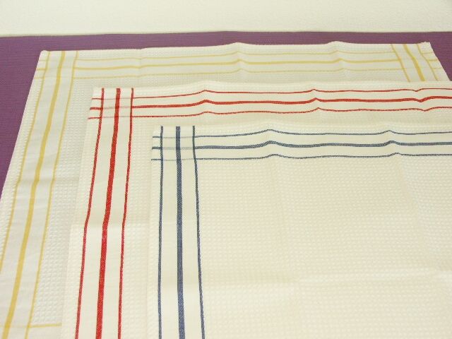 Lot 3 tea towels weaving vintage honeycomb