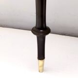 Beech and Black Walnut Console Table with a Demilune Marble Top