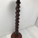 Sellette colonne en hêtre en bois tourné années 40