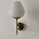 Brass and white opaline glass wall light, Arlus design 1950.
