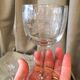 6 verres a pied pour vin cuit ou porto en verre avec une jolie frise