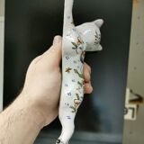 Bouquetière d'applique chat faïence desvres géo martel décor flowers