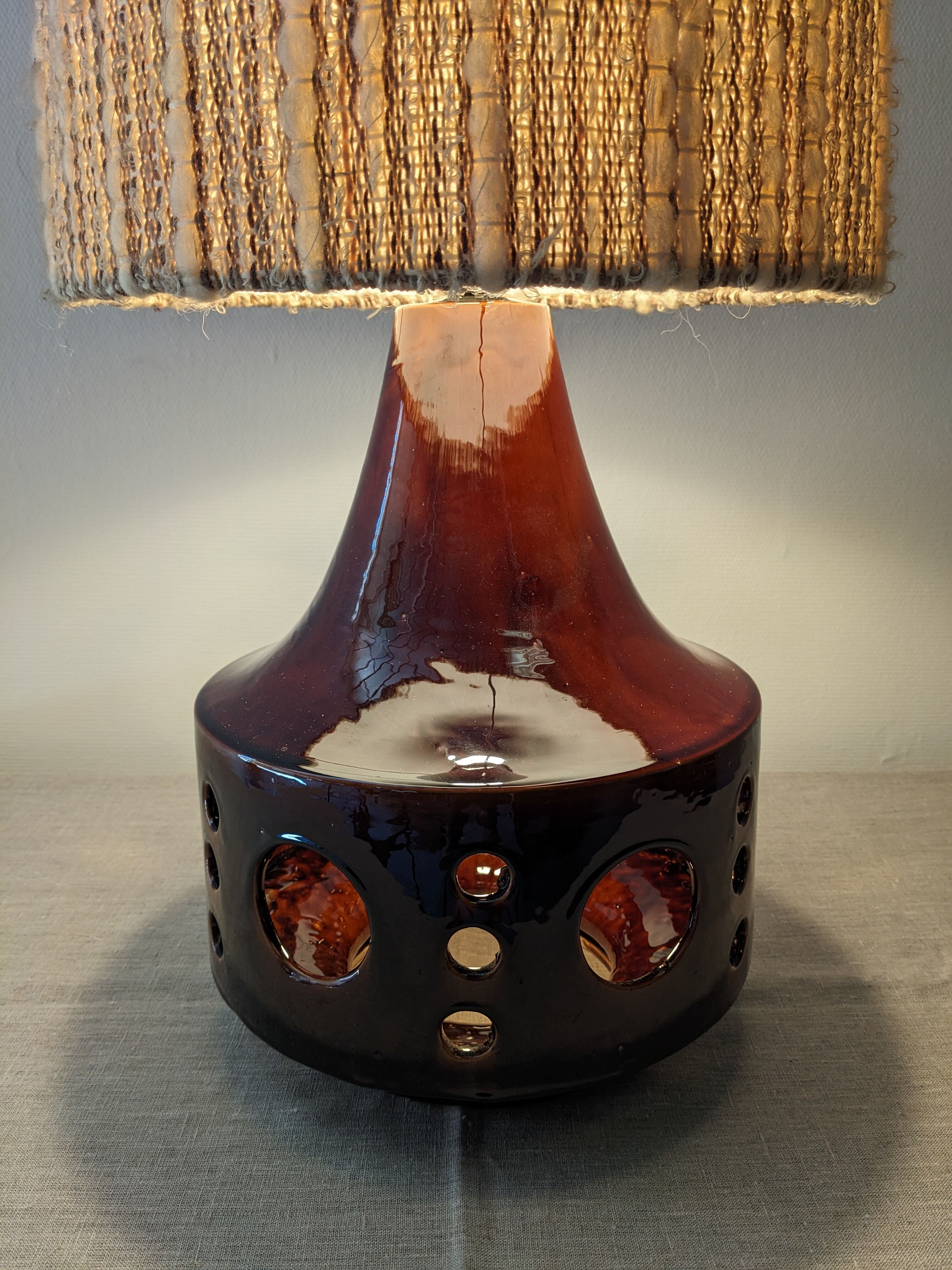 Glazed ceramic floor lamp from the 60s/70s