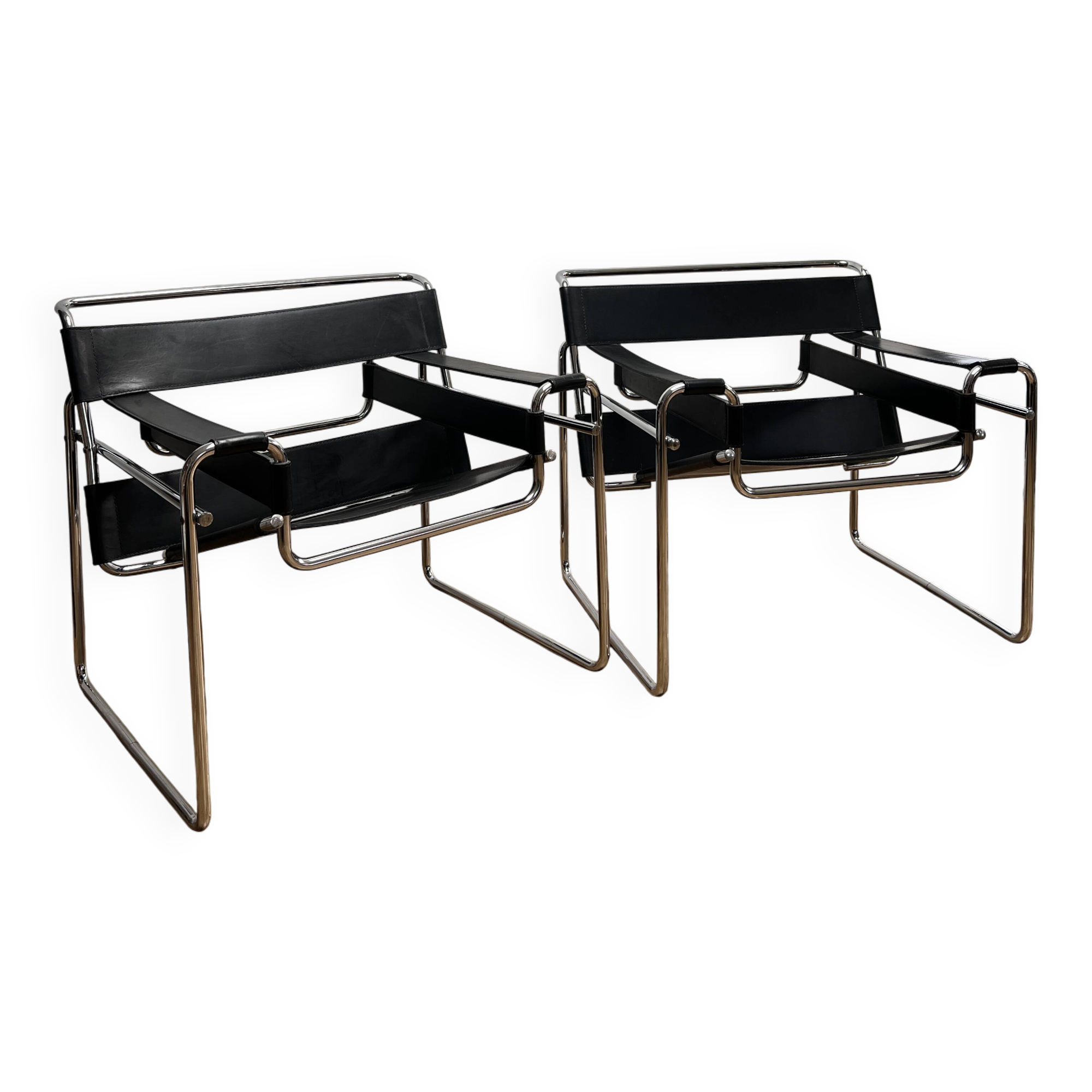 Paire de Fauteuils style Wassily MB50 Marcel Breuer