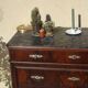Walnut chest of drawers, black marble top