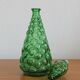 Carafe Italian bottle in vintage green empoli glass