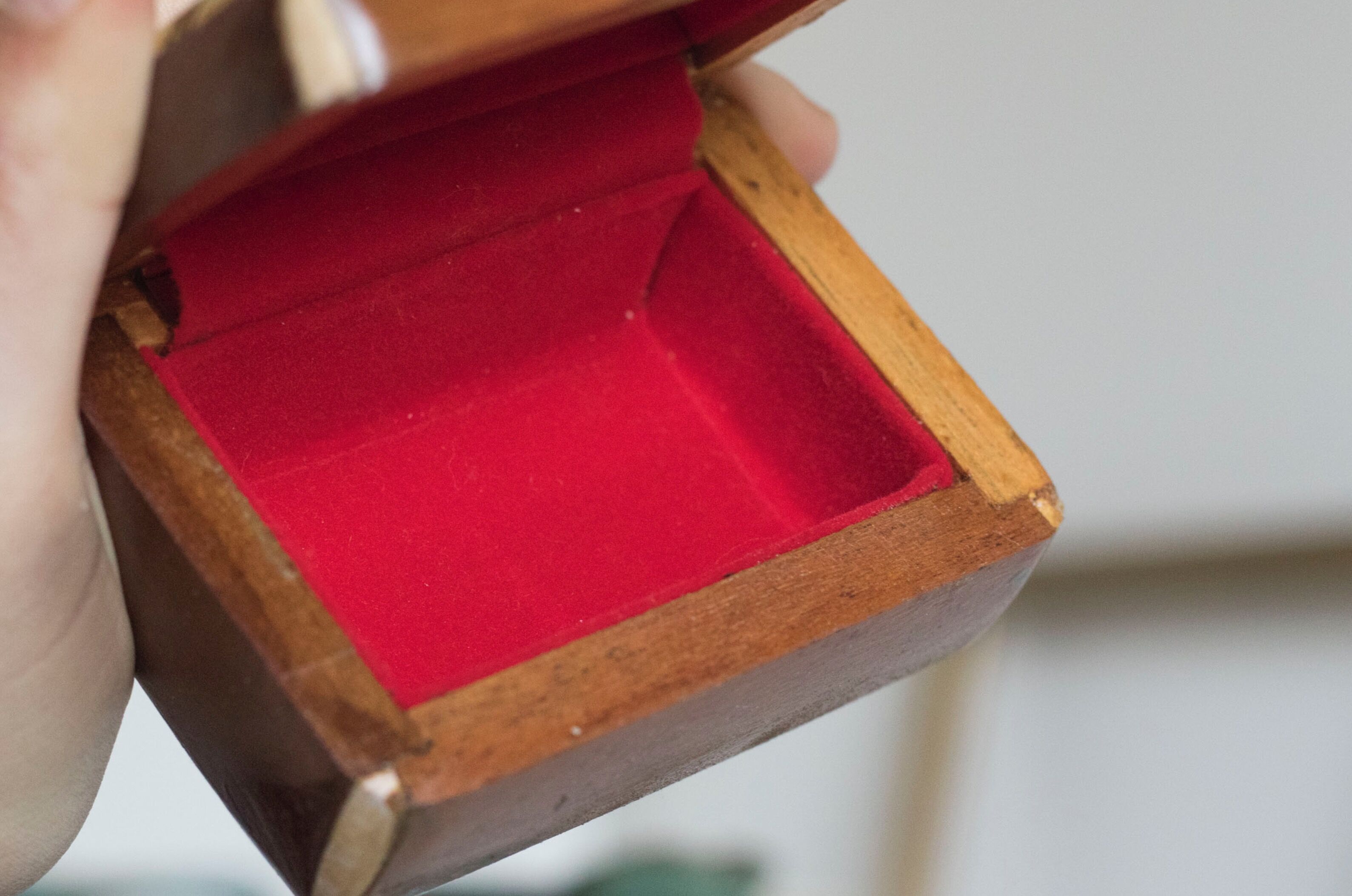 Old wooden box and mother-of-pearl