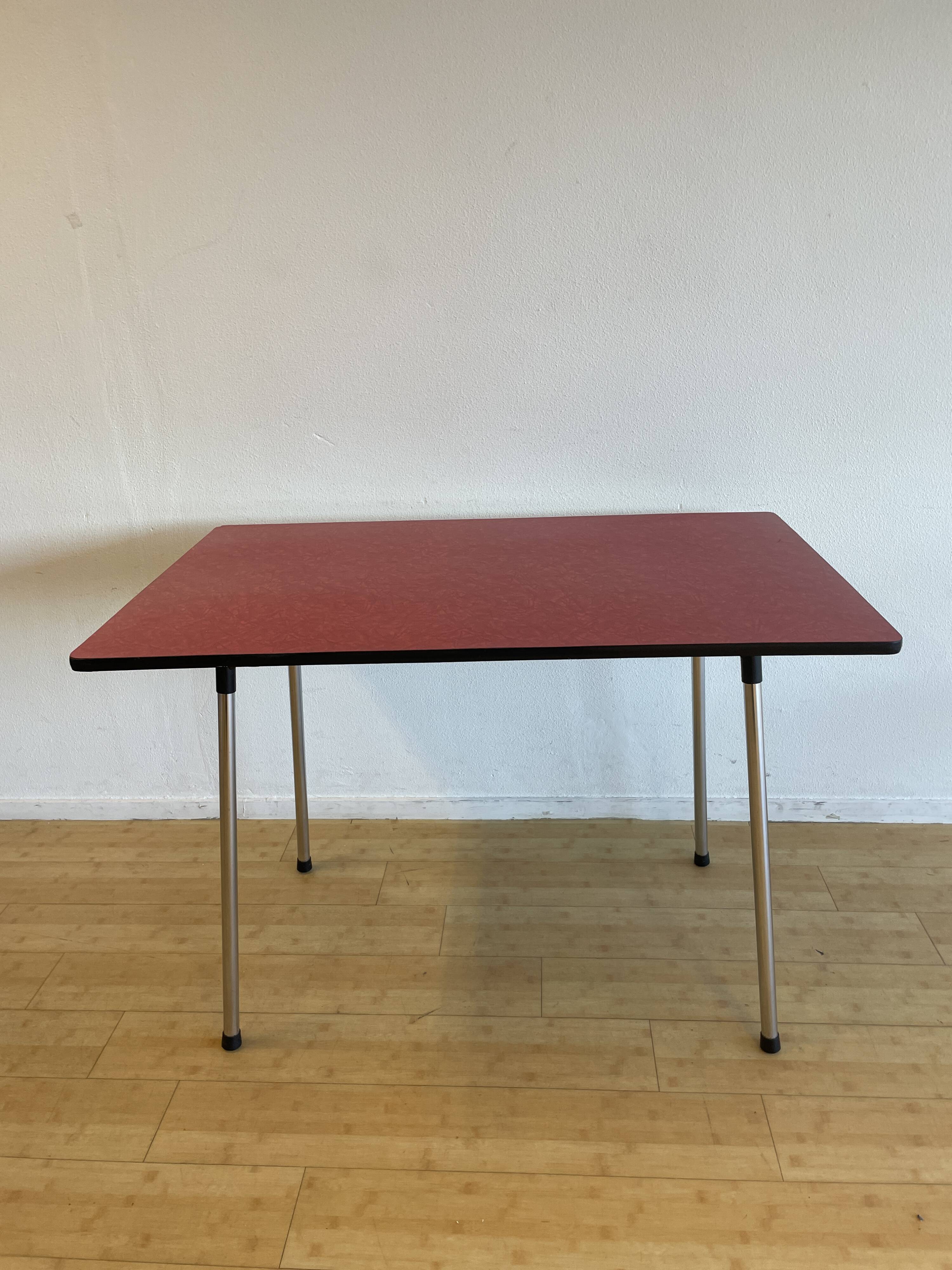 Red formica table