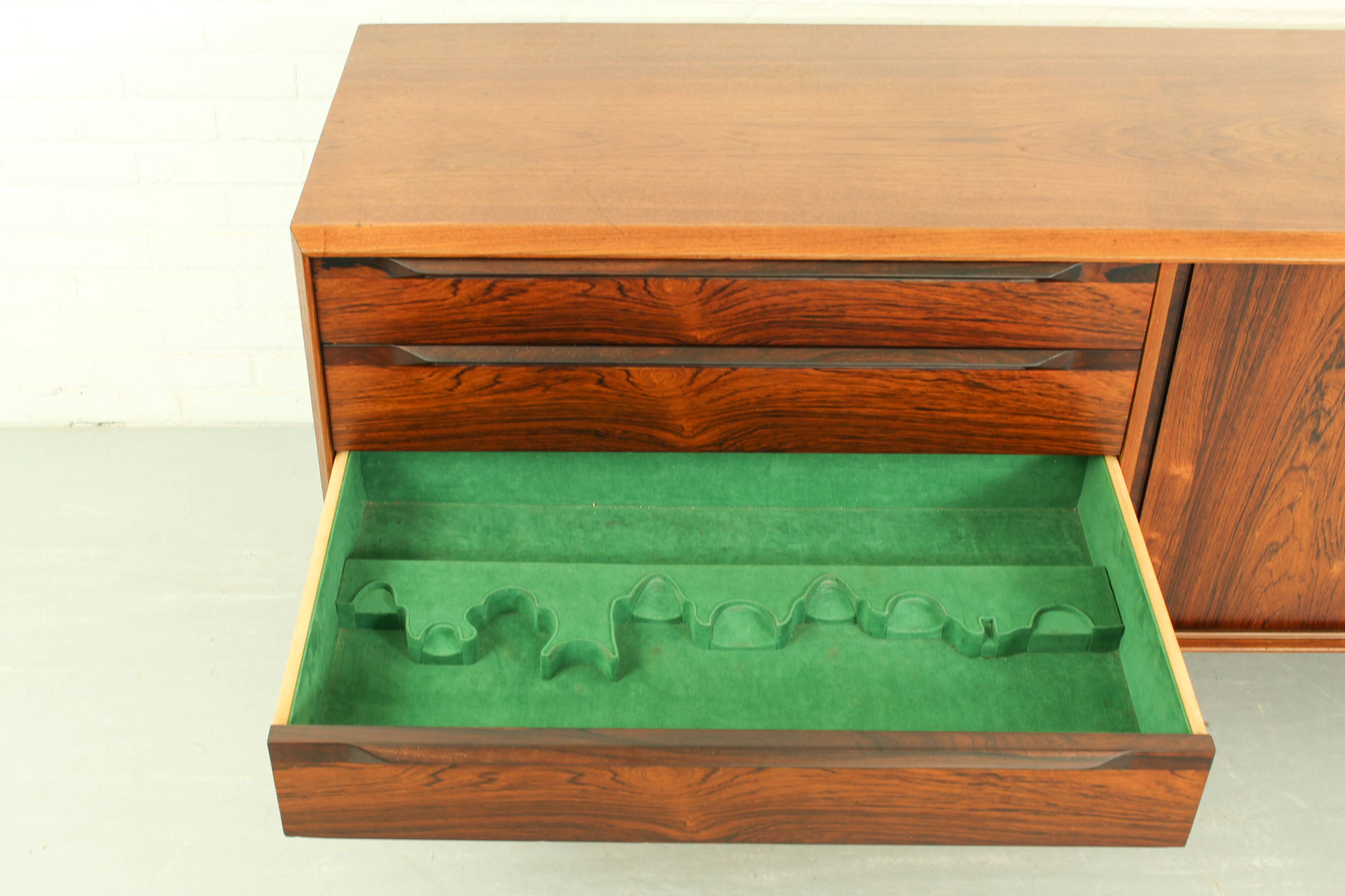 Danish Rosewood & Teak Sideboard By Ib Kofod Larsen For Fredericia Møbelfabrik 1950's