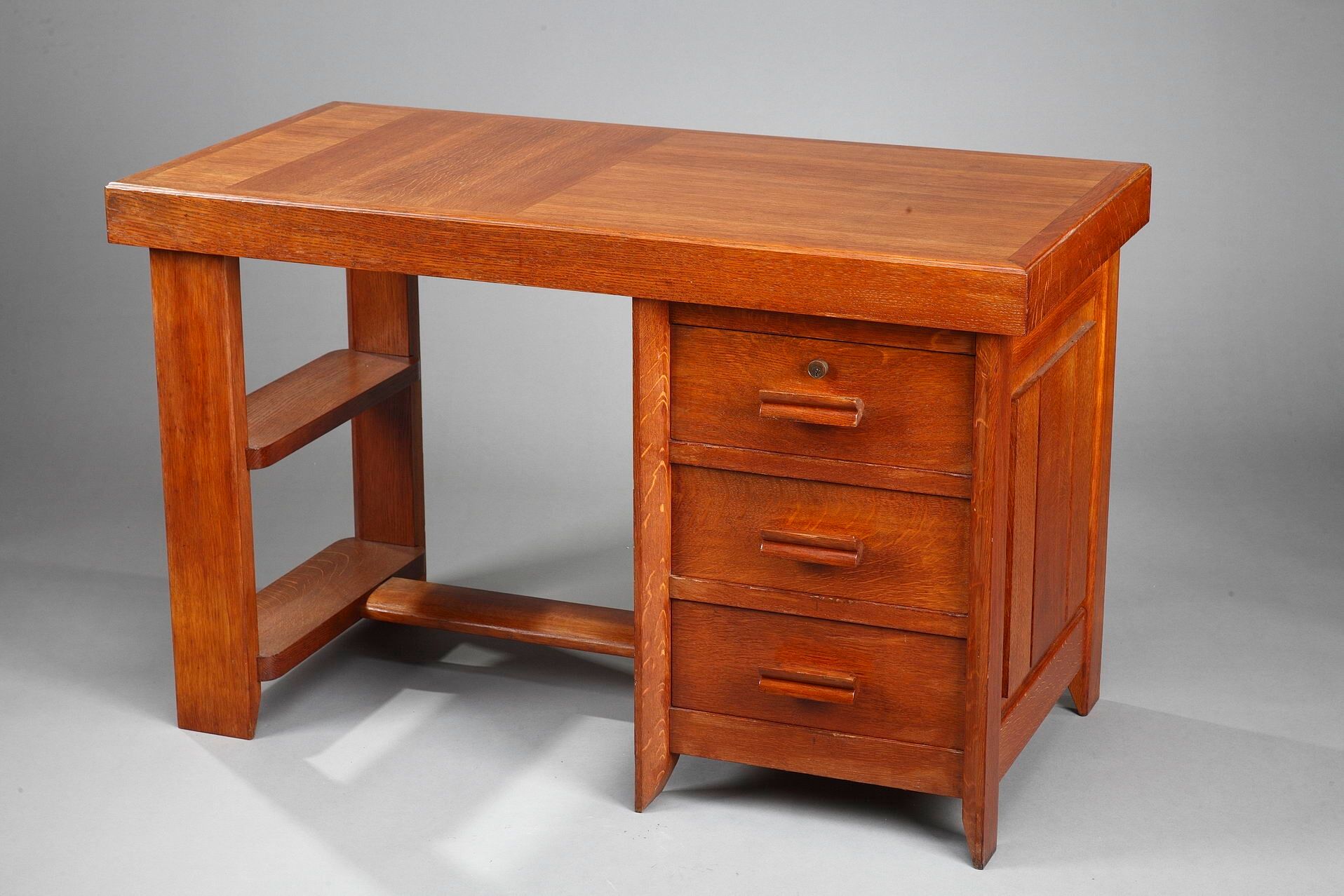 50s oak office by Pierre Bloch and Charles Dudouyt