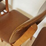 Vintage STOL Kamnik Dining Chairs (Set of 4): Mid-Century Leather Seat
