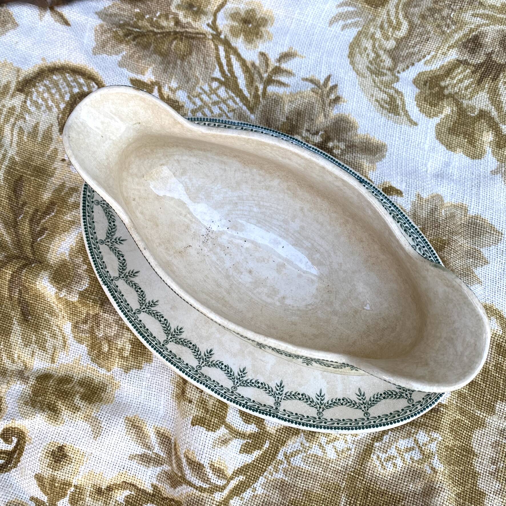 Ironstone sauce boat Boch Frères La Louvière model Ney