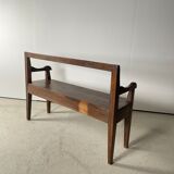 Solid oak bench. Folk art