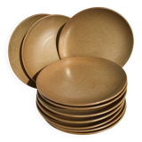 10 Village speckled blond stoneware dessert plates