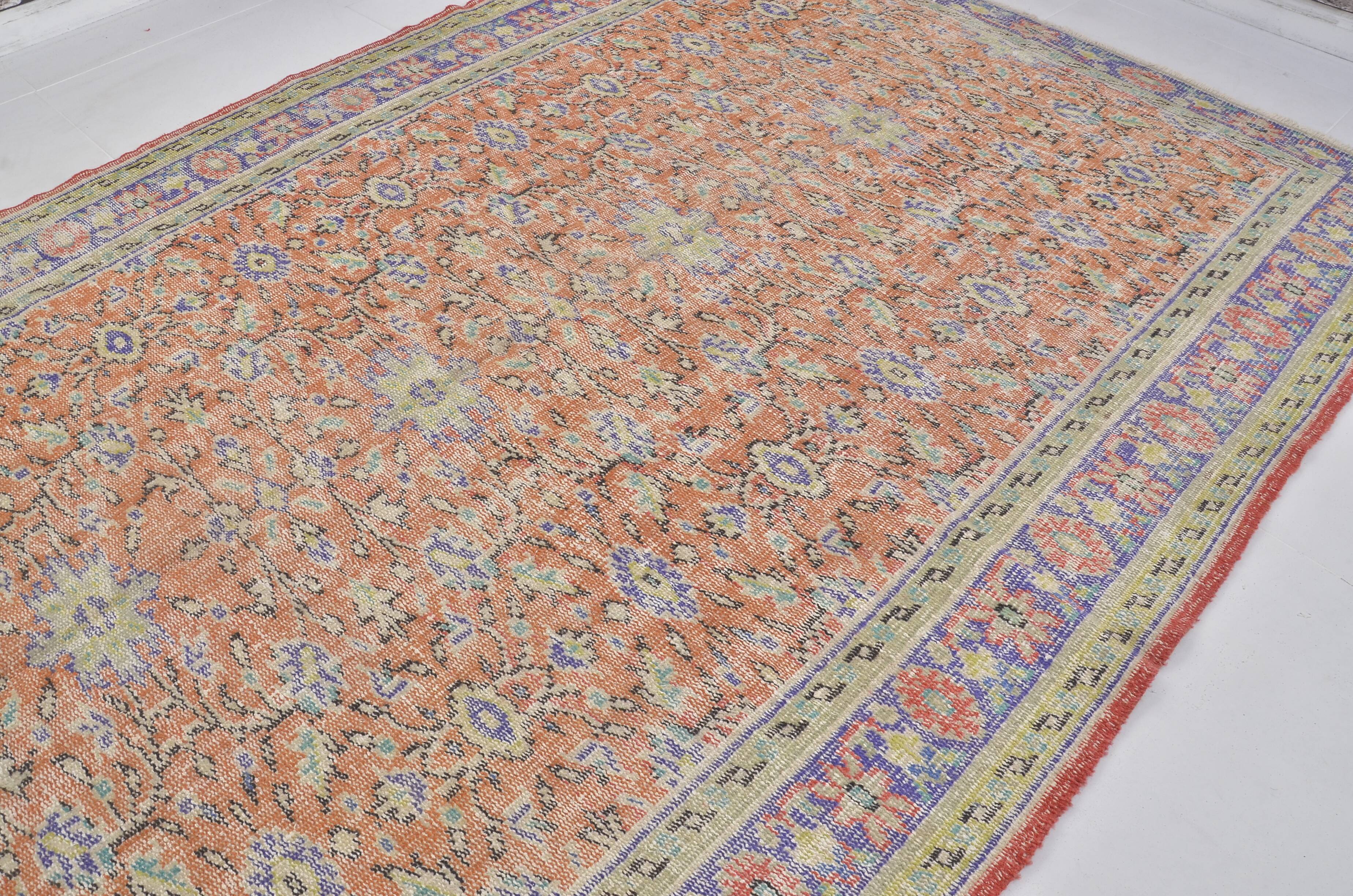 Apricou Colour Oushak  Floor Vintage Rug sku 2217