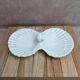 Vintage shell-shaped porcelain white aperitif display stand