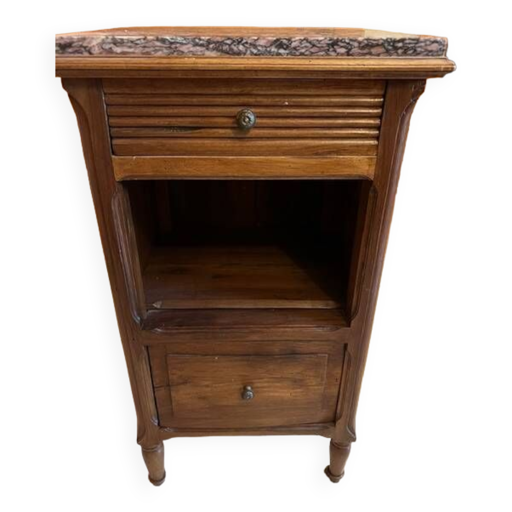 Table de chevet bois et marbre