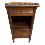 Wood and marble bedside table