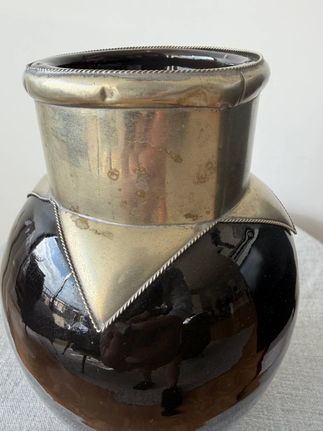 Vase céramique et métal