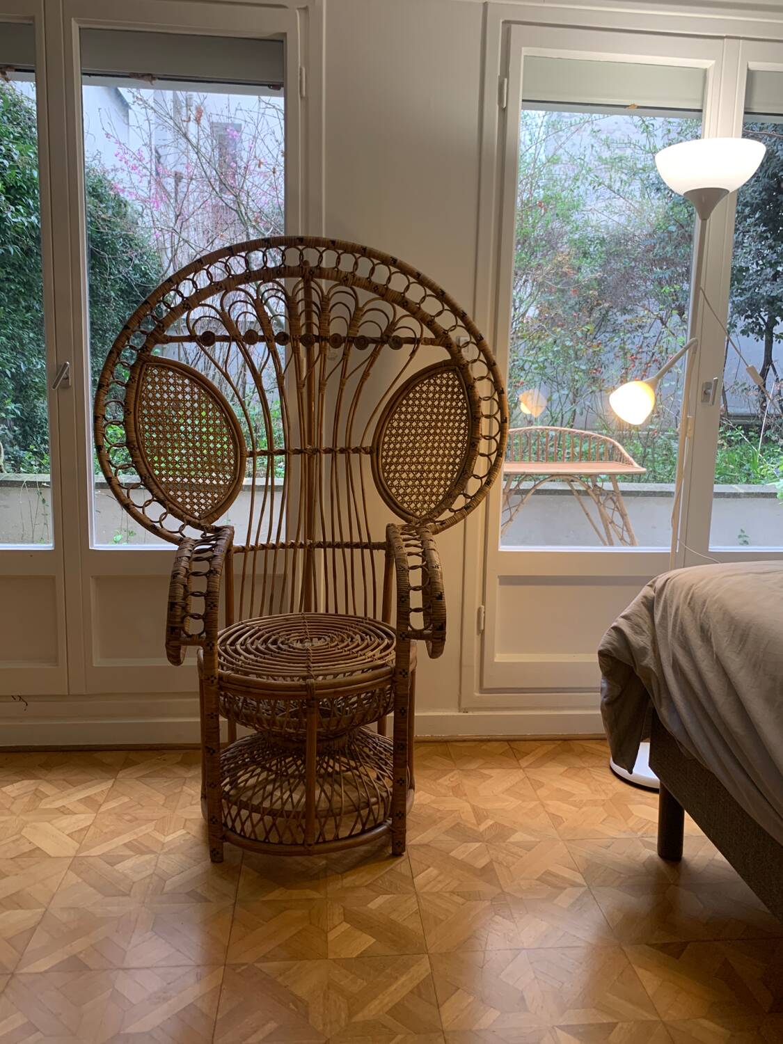 Peacock rattan armchair