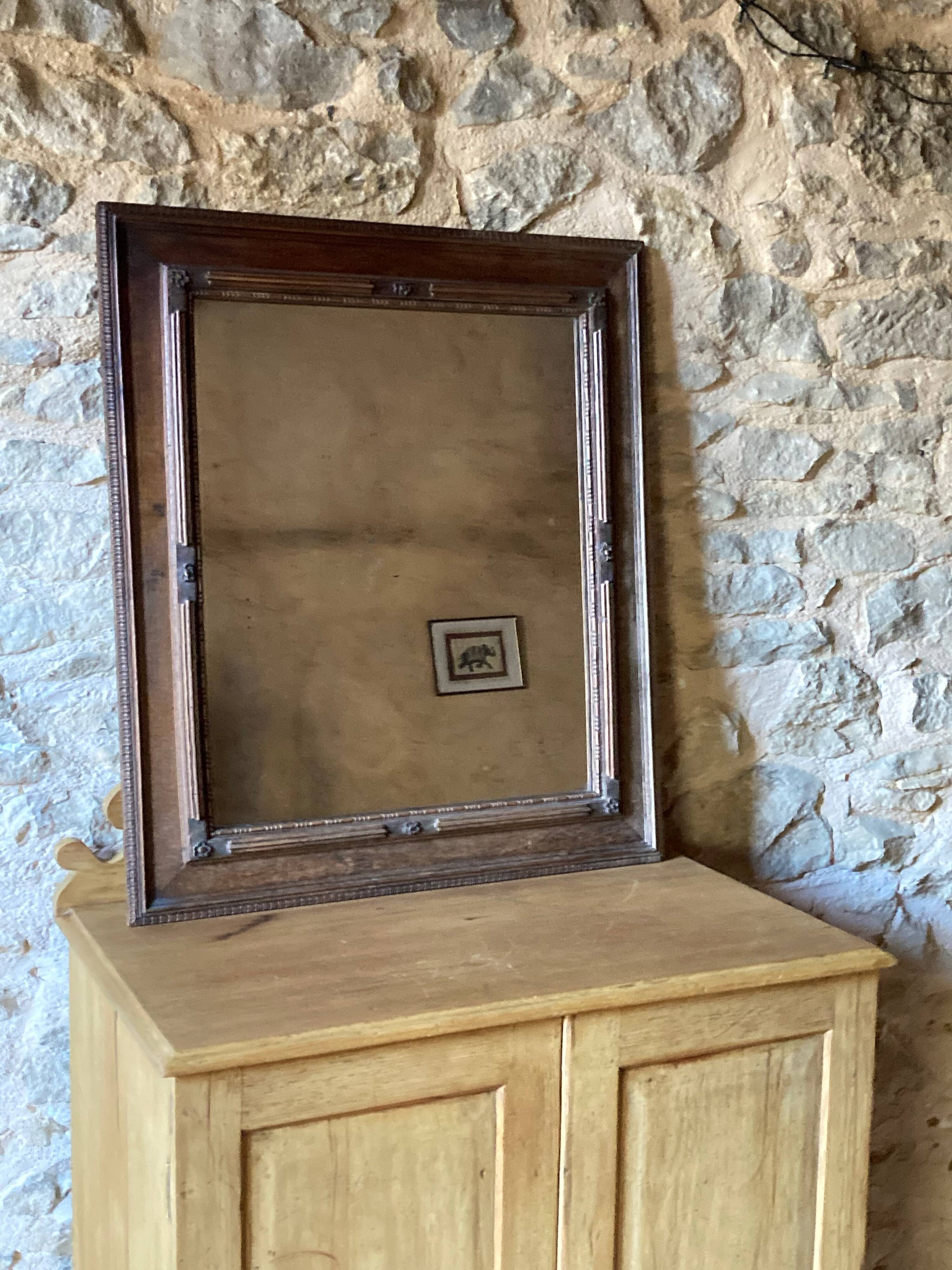 Art deco mirror in varnished wood, 1930s