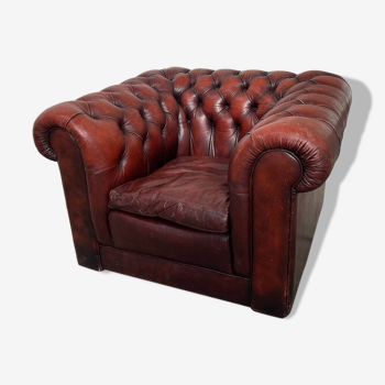 Vintage leather Chesterfield armchair