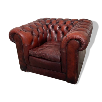 Vintage leather Chesterfield armchair