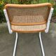 Chaise Cesca modèle b32 en blanc et bois par Marcel Breuer