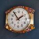 Vintage silent wall pendulum clock 70s "Japy electric flowers"