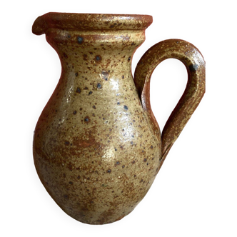 Brown Stoneware Pitcher