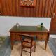 solid wood desk, leather top and extension