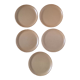 Set of 6 flat beige stoneware plates