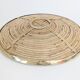 Round rattan and brass bowl, Italy 1970s, Gabriella Crespi style