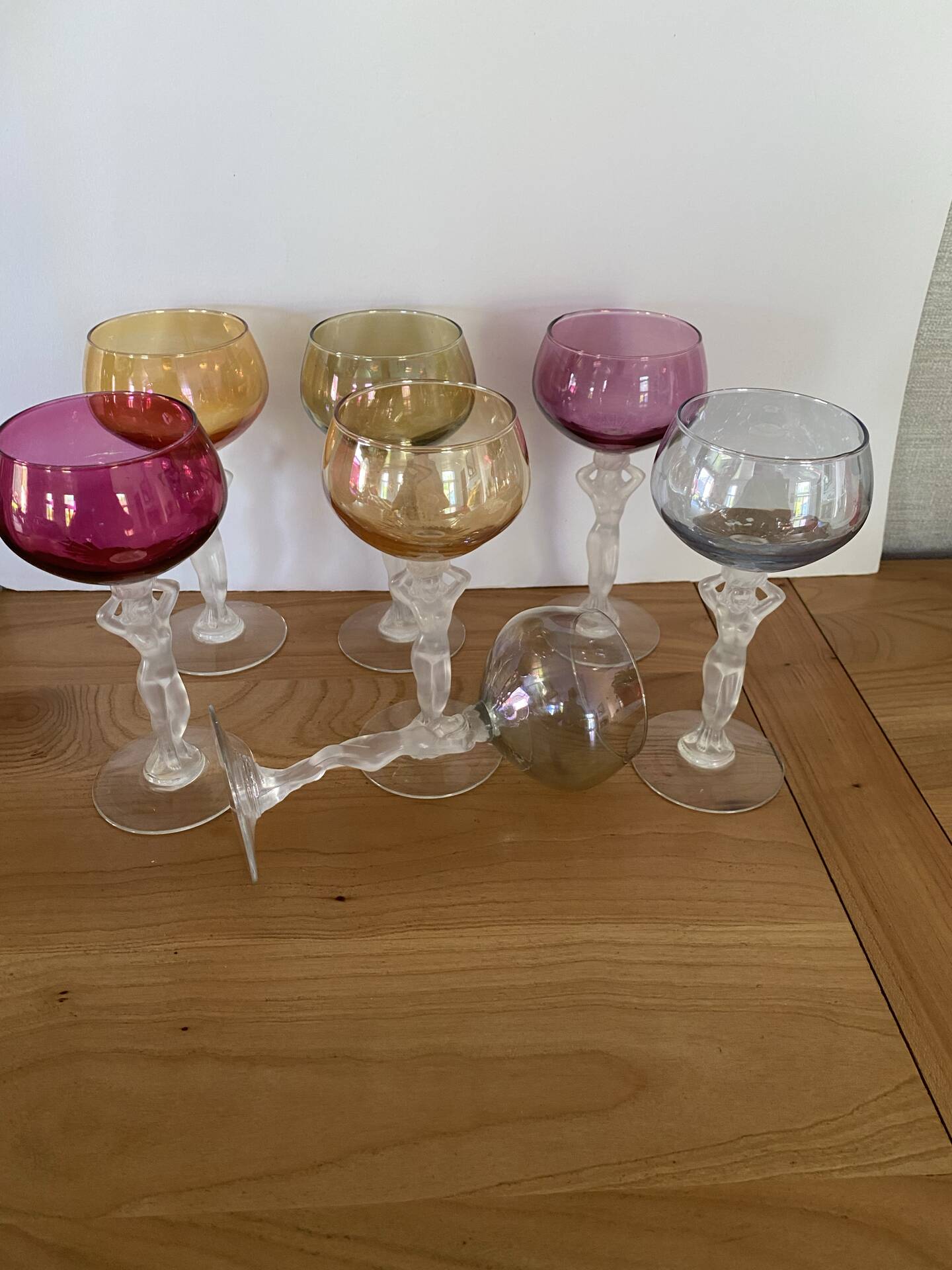 7 verres à vin en cristal de bayel modèle Venus