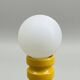Vintage yellow glazed ceramic lamp with opaline globe – 1970s