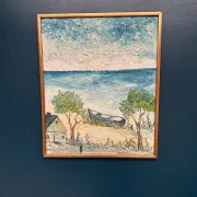 Original Swedish Oil on Panel - "Landskrona" by Stig Allan - Signed - Vintage and Framed - 60 × 50 cm (23.6" × 19.7")