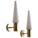 Pair of wall sconces lS-1987 in brass and opal glass Hans Agne Jakobson Sweden 1960