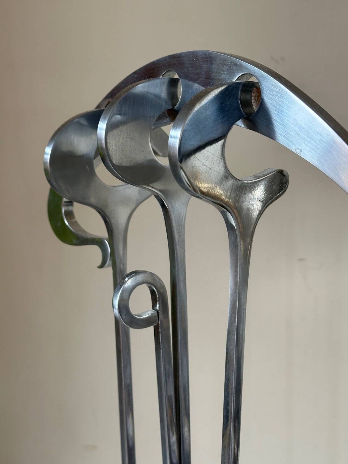 Jean Paul Creations fireplace tool set, 1970s design