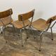 Set of 3 vintage French kitchen chairs, formica & chrome, 1960s-70s