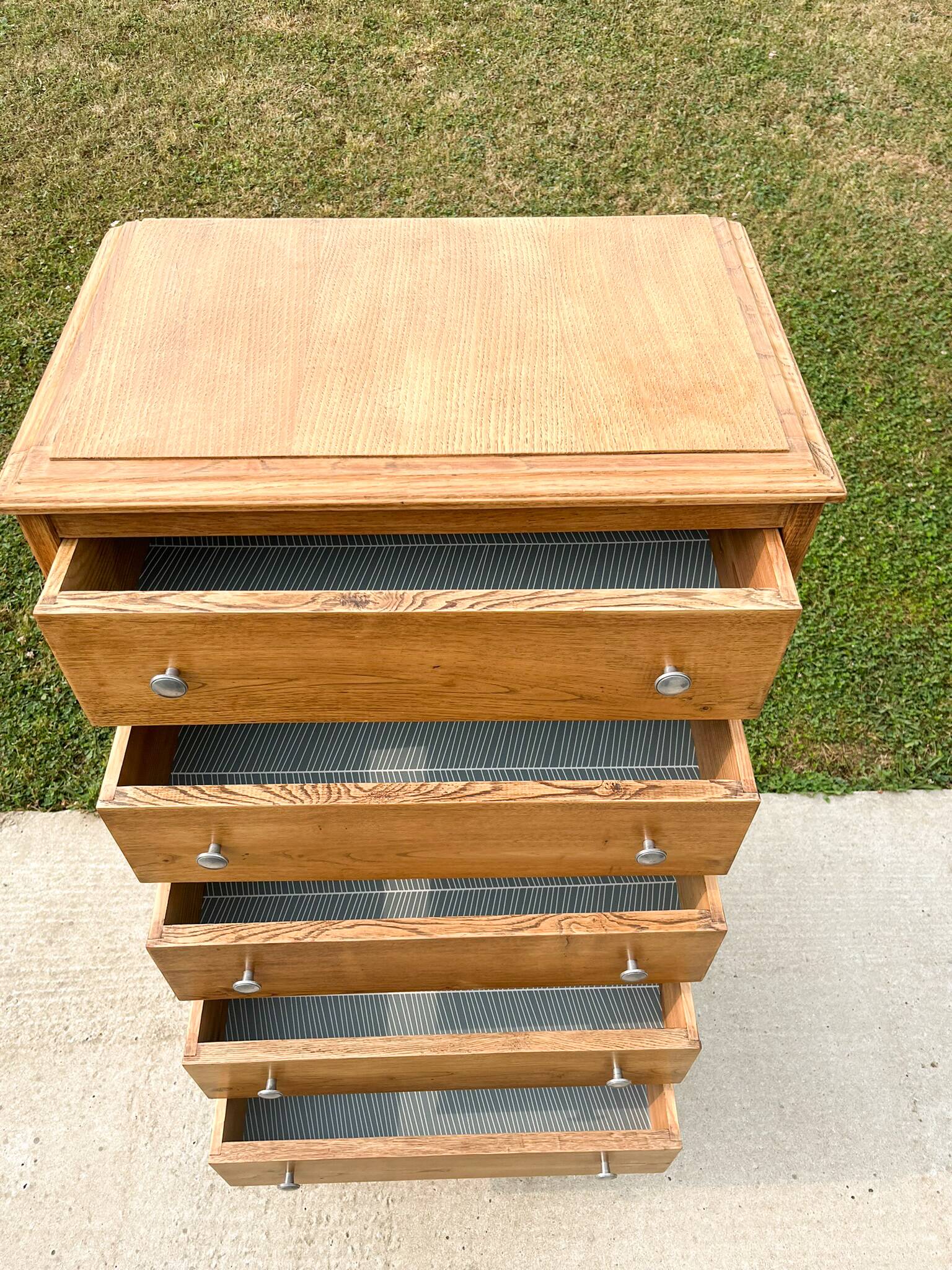 Chiffonnier à 5 tiroirs , pieds compas