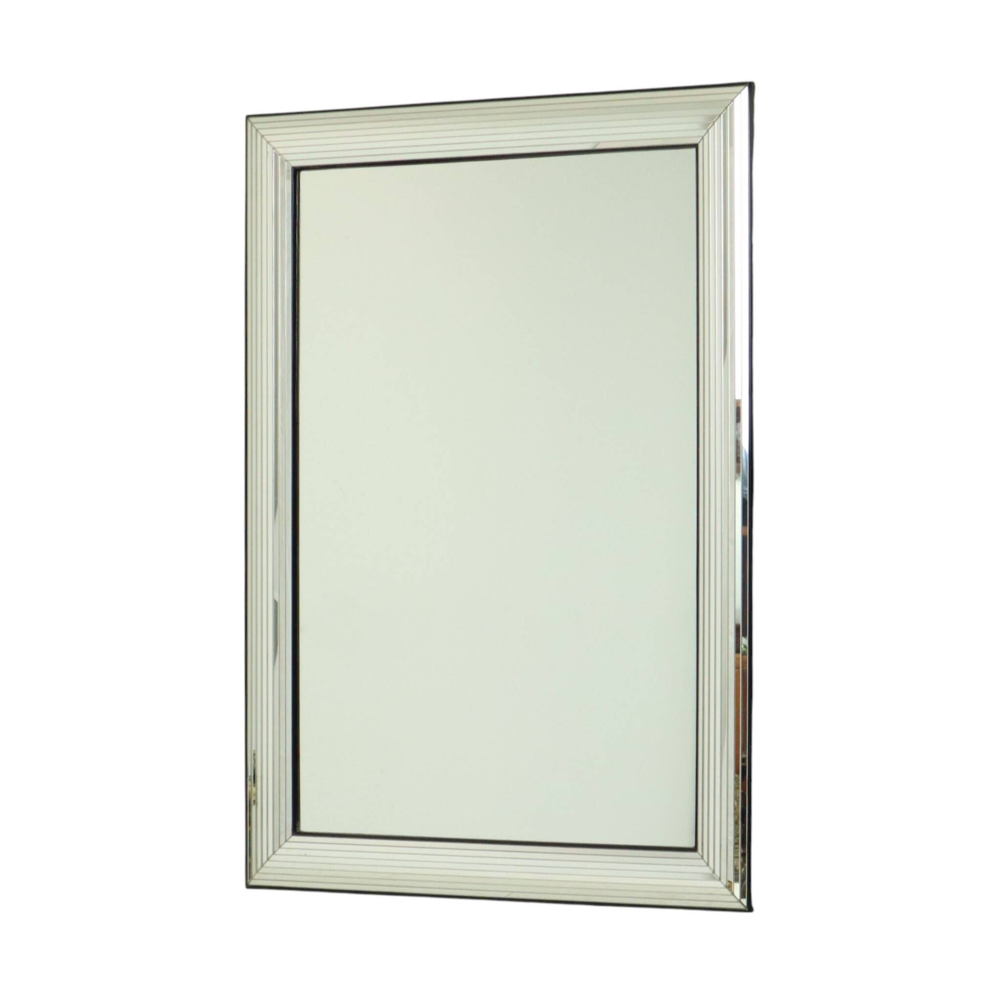 Vintage silver Deknudt mirror in Hollywood Regency style, 107 cm