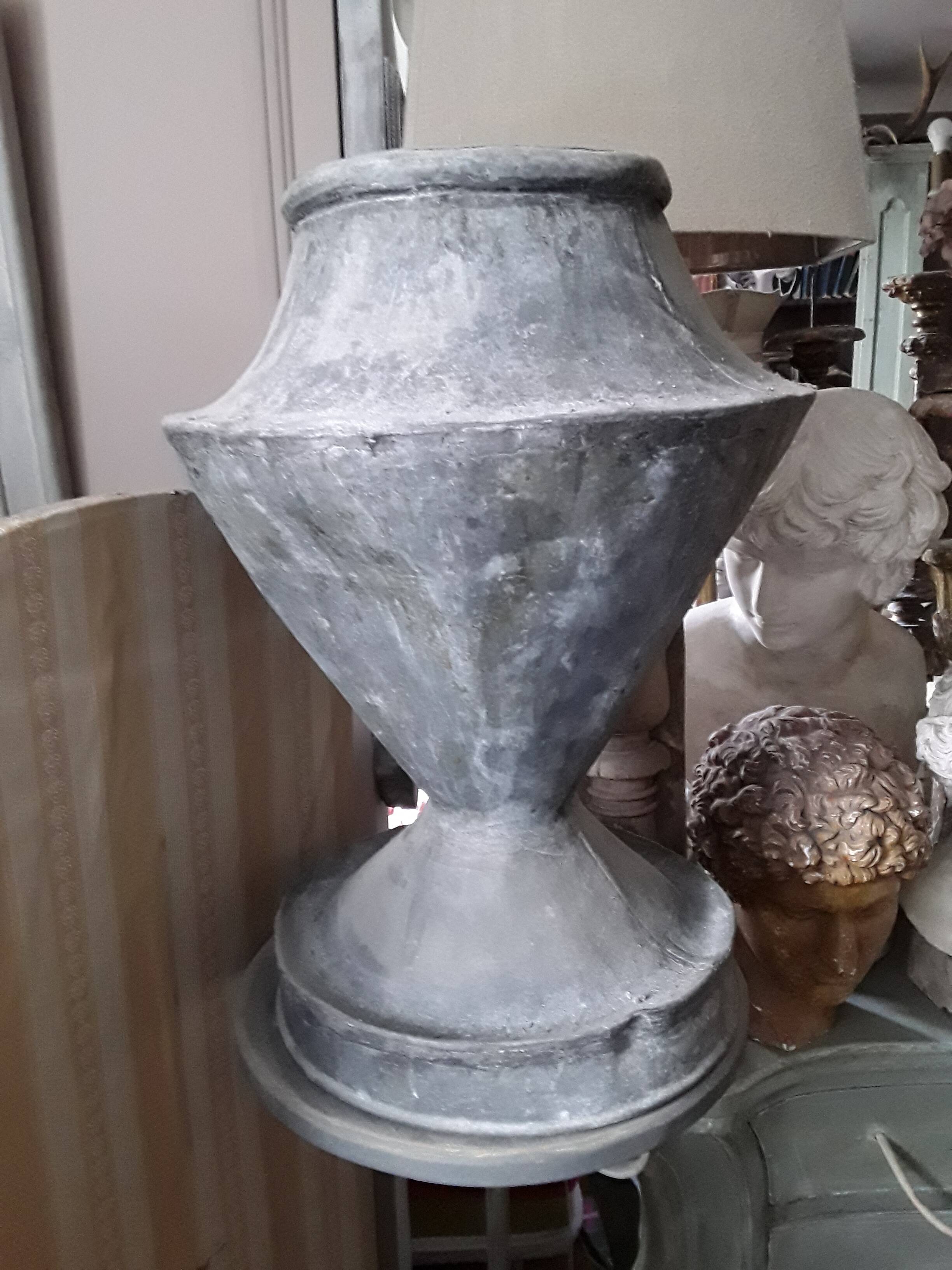 Large and beautiful 19th-century zinc vase.