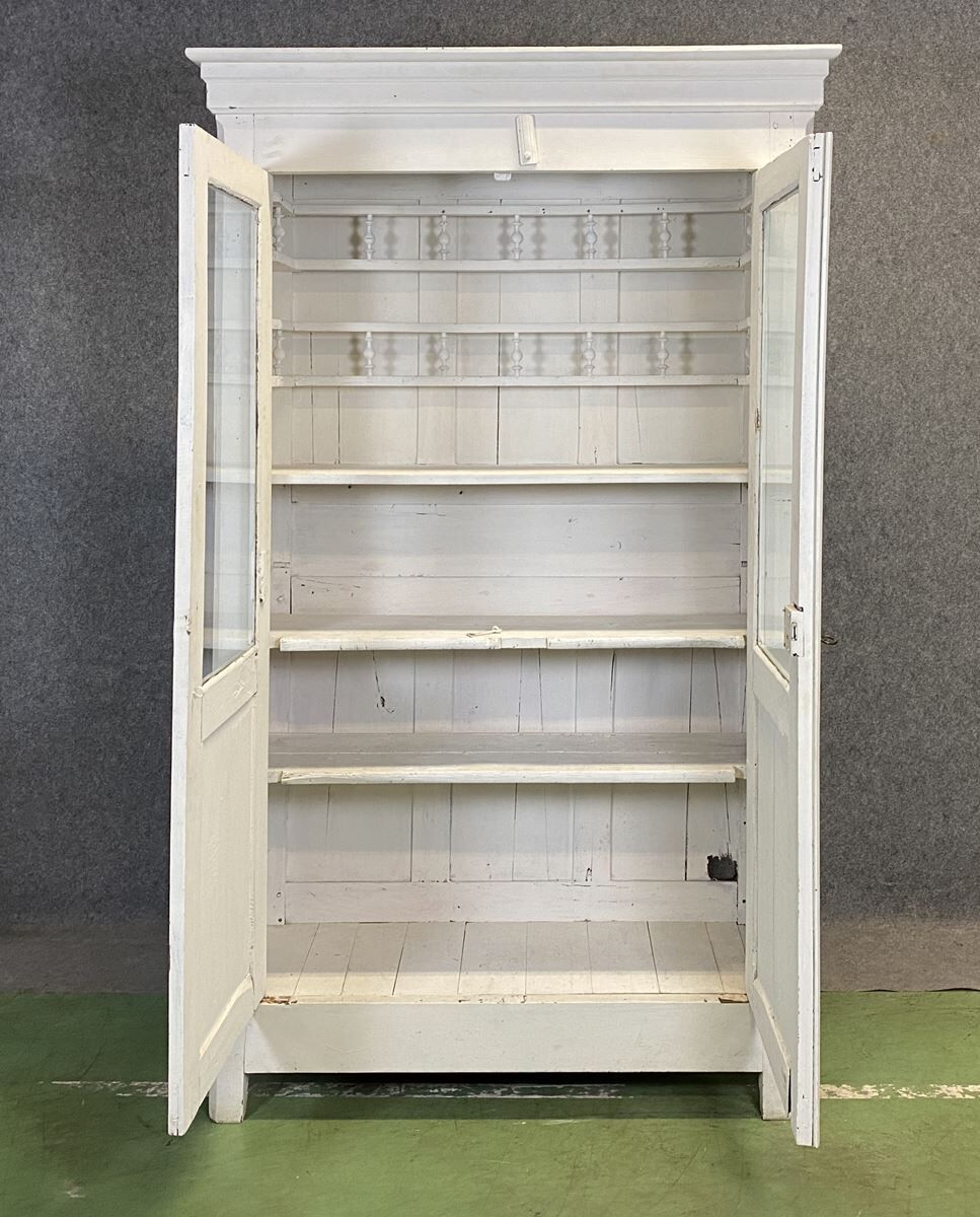 Vaisselier in chestnut patinated in white late 19th century