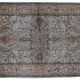 Vintage silk carpet Indian indo tabriz done hand 100x162cm 1950 s