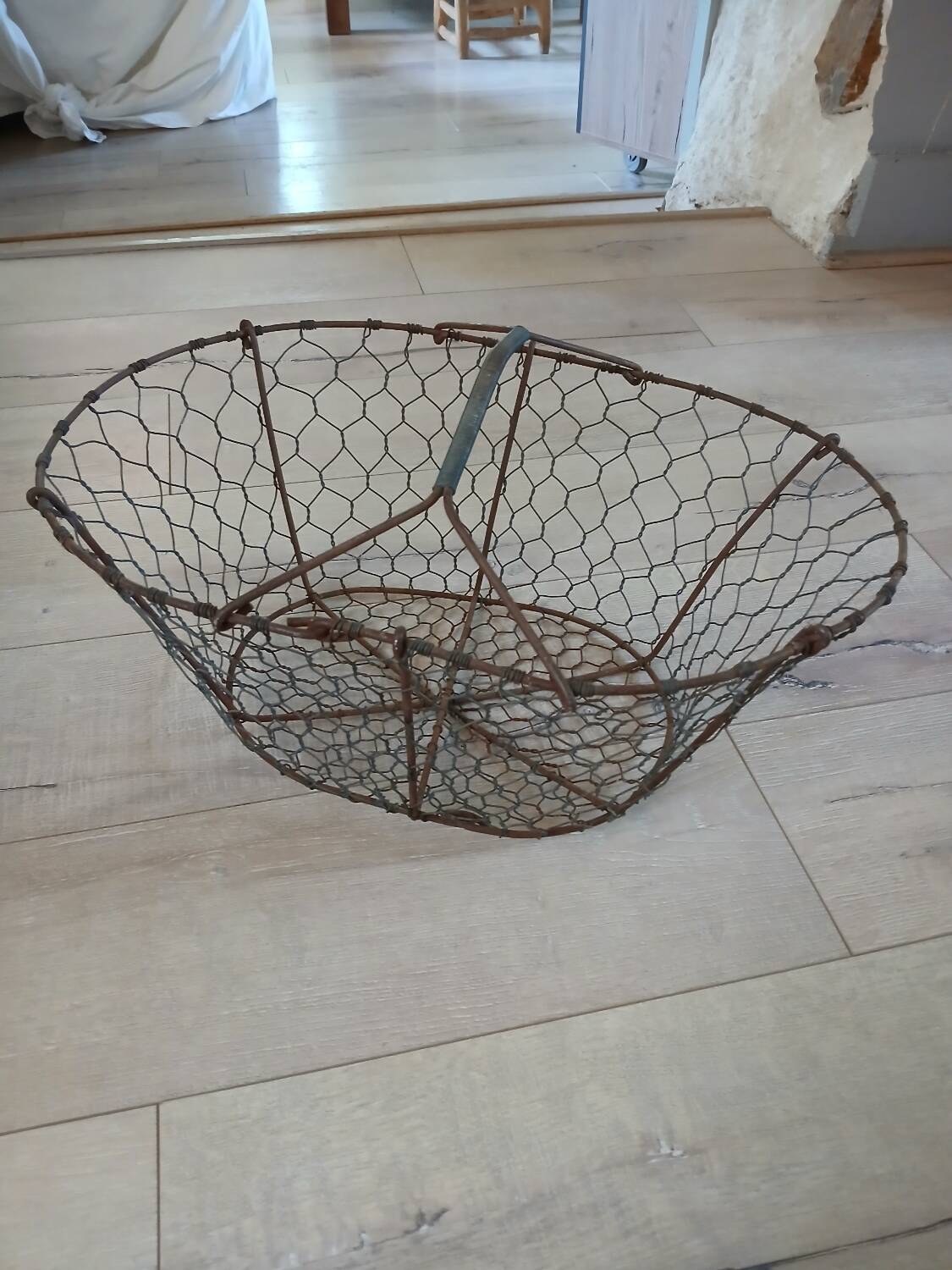 Antique metal basket + wire