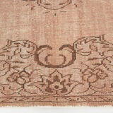 5x9 hand knotted brown vintage tapis rug, 276x160cm