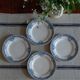 4 assiettes anciennes terre de fer longwy modèle « londres »