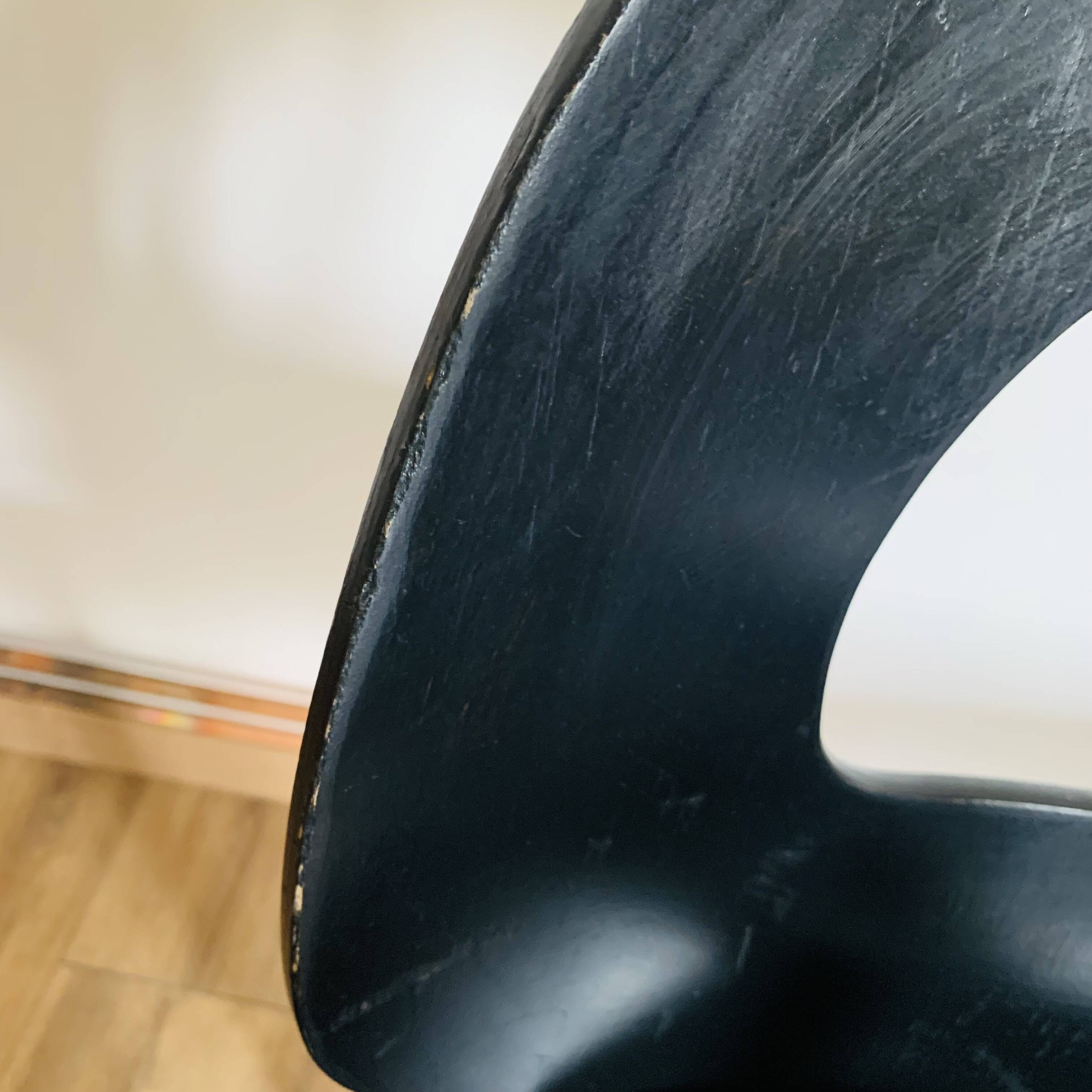 Set of 3 black Baumann eye model chairs